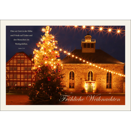 Weihnachtskarte: Festliche Kirche